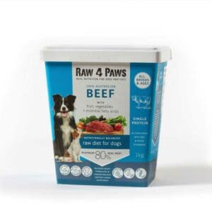 Raw4Paws Beef Dog Food 1kg container