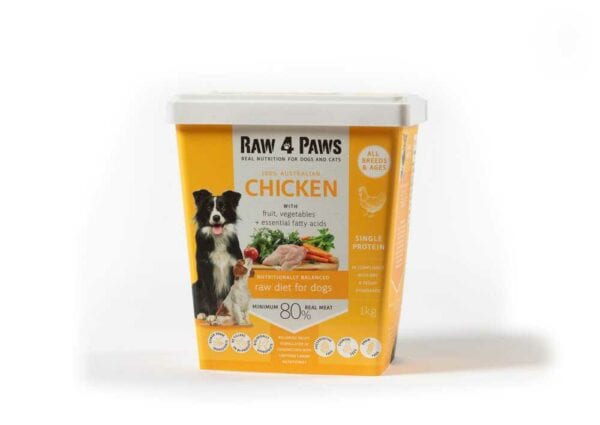 Raw4Paws Chicken Dog Food 1kg container
